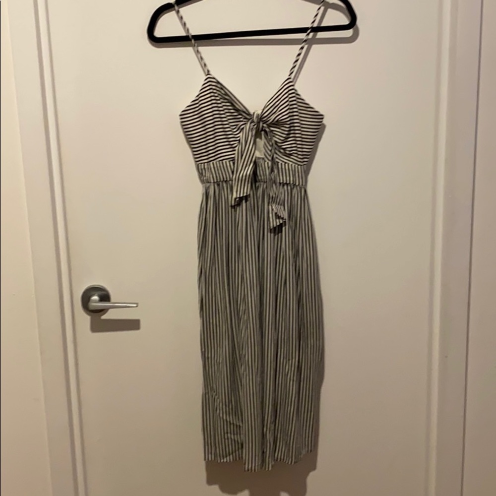 Black and White Stripe Keyhole Dress - Zara